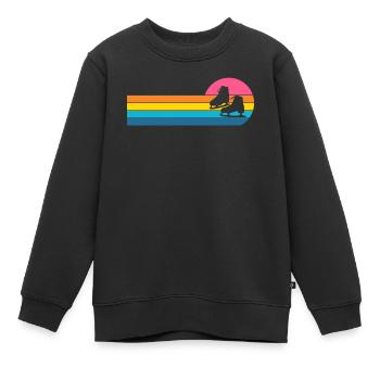 Schlittschuh - Kinder Premium Organic Sweatshirt - Schwarz - Vorne - AI Model Kid Female (0cm)