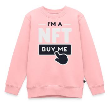 NFT - I am a NFT - Non Fungible Token, Crypto - Kids Premium Organic Sweatshirt - rose - Front - AI Model Kid Female (0cm)