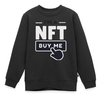 NFT - Je suis un NFT - Jeton non fongible, Crypto - Sweat Premium enfant bio - noir - Devant - AI Model Kid Female (0cm)