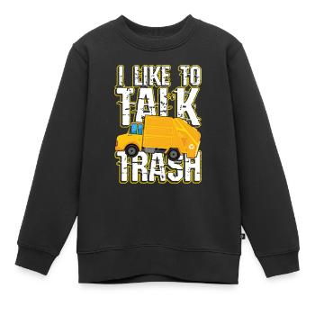 J’aime parler trash pour un homme - Sweat Premium enfant bio - noir - Devant - AI Model Kid Female (0cm)