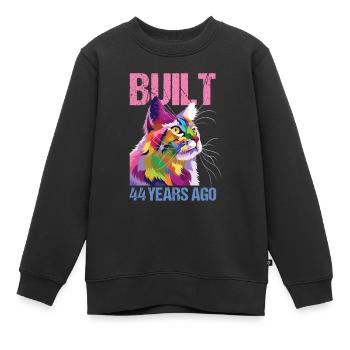 44ème anniversaire Chat Vintage Cadeau - Sweat Premium enfant bio - noir - Devant - AI Model Kid Female (0cm)