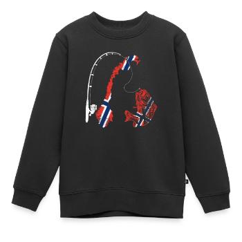 Norvège Fishing Tour Pêche - Sweat Premium enfant bio - noir - Devant - AI Model Kid Female (0cm)
