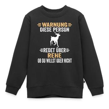 Tierschützer Rehe Reh - Kinder Premium Organic Sweatshirt - Schwarz - Vorne - AI Model Kid Female (0cm)
