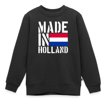 Hollande Néerlandais Dicton drôle - Sweat Premium enfant bio - noir - Devant - AI Model Kid Female (0cm)
