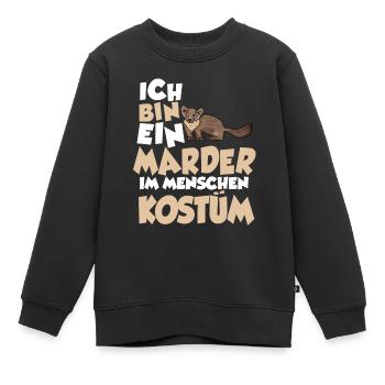 Marder Menschen Kostüm - Kinder Premium Organic Sweatshirt - Schwarz - Vorne - AI Model Kid Female (0cm)