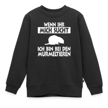 Murmeltier - Kinder Premium Organic Sweatshirt - Schwarz - Vorne - AI Model Kid Female (0cm)