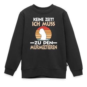 Murmeltier - Kinder Premium Organic Sweatshirt - Schwarz - Vorne - AI Model Kid Female (0cm)