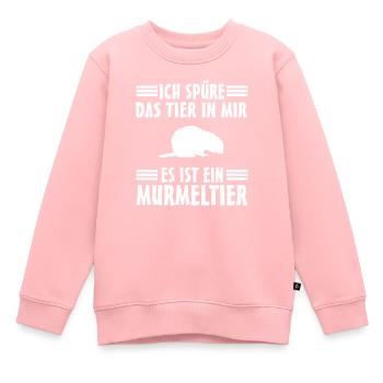 Murmeltier - Kinder Premium Organic Sweatshirt - Rosa - Vorne - AI Model Kid Female (0cm)