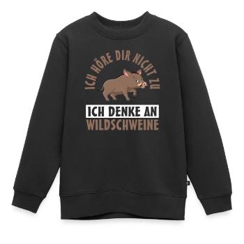 Wildschwein - Kinder Premium Organic Sweatshirt - Schwarz - Vorne - AI Model Kid Female (0cm)