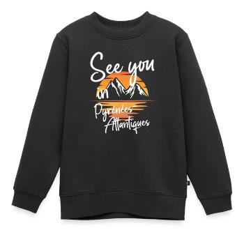 Pyrénées-Atlantiques France Ski - Sweat Premium enfant bio - noir - Devant - AI Model Kid Female (0cm)