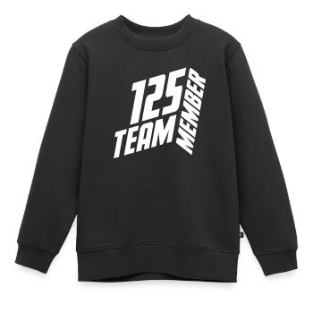 MEMBRE DE L’ÉQUIPE 125 NUMÉRO DE MAILLOT NUMÉRO DE MAILLOT - Sweat Premium enfant bio - noir - Devant - AI Model Kid Female (0cm)