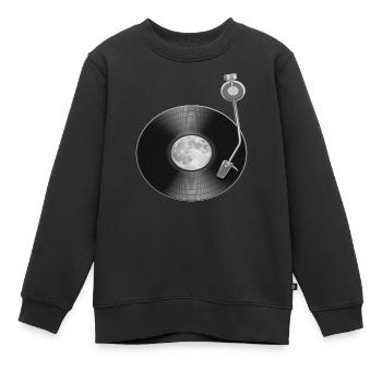 Lune Pleine Lune Espace Record - Sweat Premium enfant bio - noir - Devant - AI Model Kid Female (0cm)