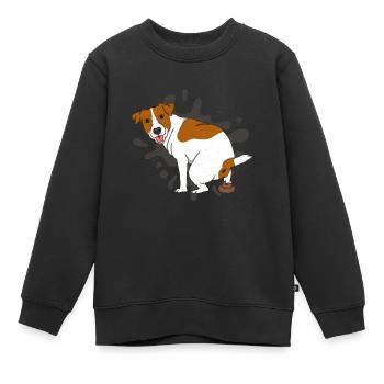 JACK RUSSELL TERRIER poops poop pile - Kids Premium Organic Sweatshirt - black - Front - AI Model Kid Female (0cm)