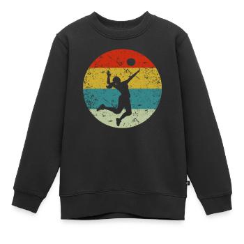 Volleyball - Kinder Premium Organic Sweatshirt - Schwarz - Vorne - AI Model Kid Female (0cm)