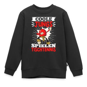 Coole Jungs Spielen Tischtennis Geschenk - Kinder Premium Organic Sweatshirt - Schwarz - Vorne - AI Model Kid Female (0cm)