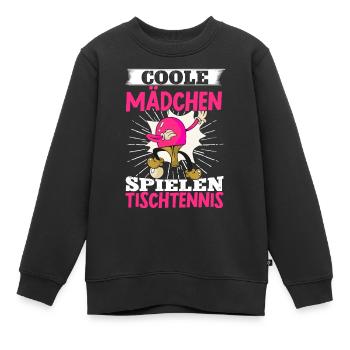 Coole Mädchen Spielen Tischtennis Geschenk - Kinder Premium Organic Sweatshirt - Schwarz - Vorne - AI Model Kid Female (0cm)