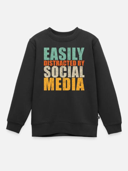 Social Media Spruch - Kinder Premium Organic Sweatshirt - Schwarz