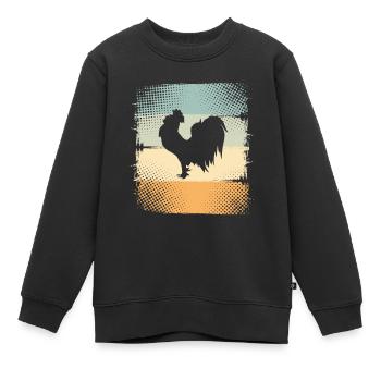 Hahn - Kinder Premium Organic Sweatshirt - Schwarz - Vorne - AI Model Kid Female (0cm)