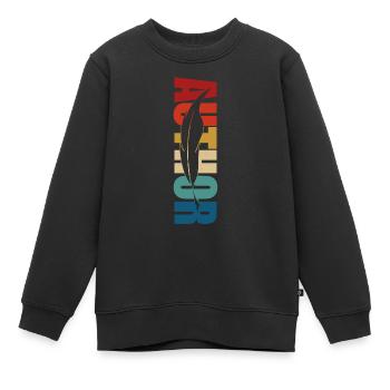 Écriture de roman rétro Écrivain & - Sweat Premium enfant bio - noir - Devant - AI Model Kid Female (0cm)