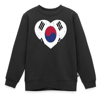 SOUTH KOREA - Kinder Premium Organic Sweatshirt - Schwarz - Vorne - AI Model Kid Female (0cm)