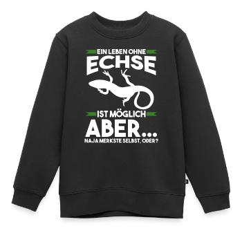 Terrarium Echse Echsen - Kinder Premium Organic Sweatshirt - Schwarz - Vorne - AI Model Kid Female (0cm)