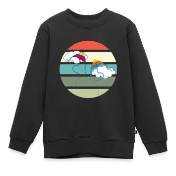 Drachen fliegen lassen - Kitesurfer - Kinder Premium Organic Sweatshirt - Schwarz - Vorne - AI Model Kid Female (0cm)