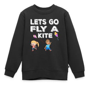 Kite flying sports kite in wind - Kids Premium Organic Sweatshirt - black - Front - AI Model Kid Female (0cm)
