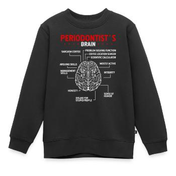 Dentifrice parodontiste recommandé parodontiste - Sweat Premium enfant bio - noir - Devant - AI Model Kid Female (0cm)
