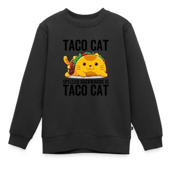 Taco Cat Spelled Backwards Is Taco Cat - Kids Premium Organic Sweatshirt - black - Front - AI Model Kid Female (0cm)