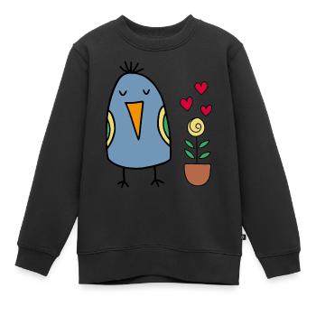 Spring - Kids Premium Organic Sweatshirt - black - Front - AI Model Kid Female (0cm)