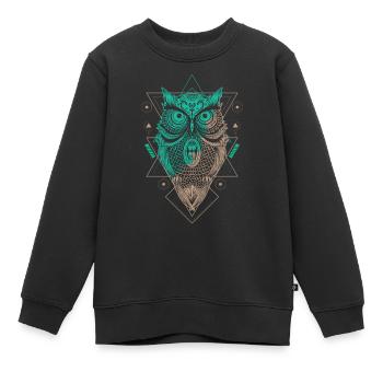 Eule Eulen Fan Lieblingstier Eule - Kinder Premium Organic Sweatshirt - Schwarz - Vorne - AI Model Kid Female (0cm)