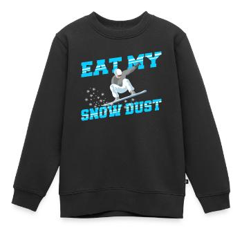 Snowboard Mangez ma poussière de neige - Sweat Premium enfant bio - noir - Devant - AI Model Kid Female (0cm)