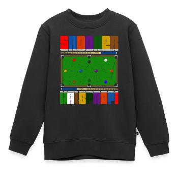 Snooker Semi-Professionnel - Sweat Premium enfant bio - noir - Devant - AI Model Kid Female (0cm)