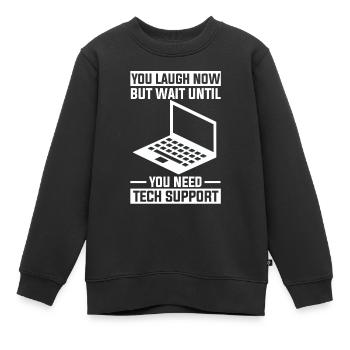 Informatiker Computer PC Drucker Rechner Schreiben - Kinder Premium Organic Sweatshirt - Schwarz - Vorne - AI Model Kid Female (0cm)