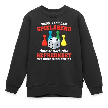 Gesellschaftsspiele Spieleabend Brettspiele - Kinder Premium Organic Sweatshirt - Schwarz - Vorne - AI Model Kid Female (0cm)
