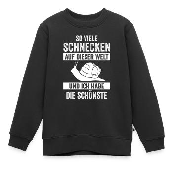 Schnecke Schnecken - Kinder Premium Organic Sweatshirt - Schwarz - Vorne - AI Model Kid Female (0cm)
