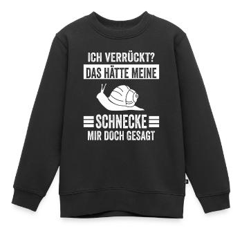 Schnecke Schnecken - Kinder Premium Organic Sweatshirt - Schwarz - Vorne - AI Model Kid Female (0cm)