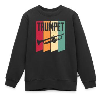Trompette Rétro Trompette Vintage Trompette - Sweat Premium enfant bio - noir - Devant - AI Model Kid Female (0cm)