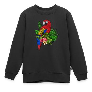 Papagei - Kinder Premium Organic Sweatshirt - Schwarz - Vorne - AI Model Kid Female (0cm)