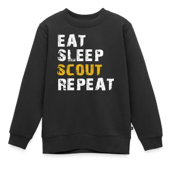 Eat Sleep Scout - Kinder Premium Organic Sweatshirt - Schwarz - Vorne - AI Model Kid Female (0cm)