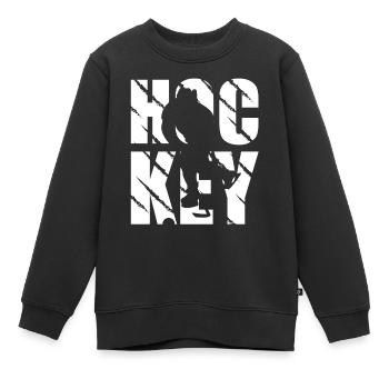 Hockey Design Ice Hockey Und Hockey - Kinder Premium Organic Sweatshirt - Schwarz - Vorne - AI Model Kid Female (0cm)