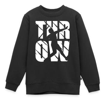 Javelin-Lanceur-Design-Werfrau et Lancer - Sweat Premium enfant bio - noir - Devant - AI Model Kid Female (0cm)