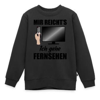 Fernsehen Fernseher TV Kino Filme Spruch Geschenk - Kinder Premium Organic Sweatshirt - Schwarz - Vorne - AI Model Kid Female (0cm)