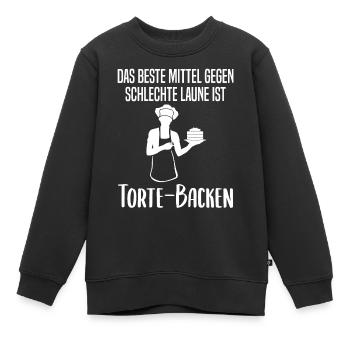 Torte Backen Torten Bäckerin Spruch Geschenk - Kinder Premium Organic Sweatshirt - Schwarz - Vorne - AI Model Kid Female (0cm)