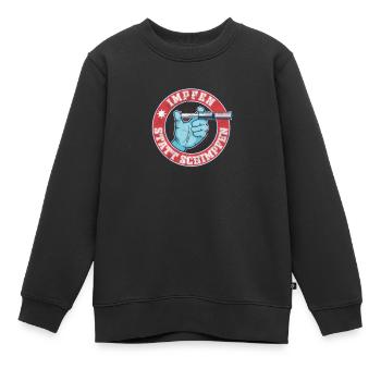 Impfen statt Schimpfen - Kinder Premium Organic Sweatshirt - Schwarz - Vorne - AI Model Kid Female (0cm)