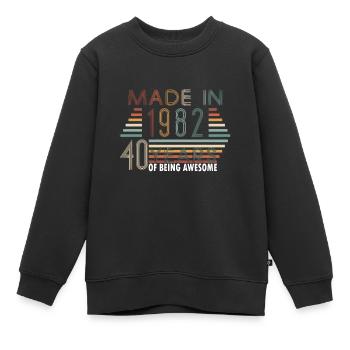 1982 geboren Jahrgang Geschenkidee bday - Kinder Premium Organic Sweatshirt - Schwarz - Vorne - AI Model Kid Female (0cm)