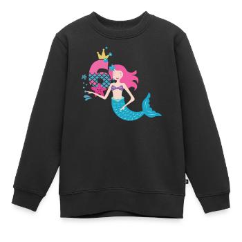 Children's birthday 6 years girl mermaid - Kids Premium Organic Sweatshirt - black - Front - AI Model Kid Female (0cm)