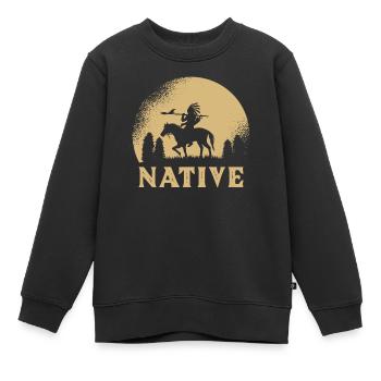 Indian - Kids Premium Organic Sweatshirt - black - Front - AI Model Kid Female (0cm)