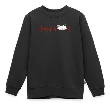 CHEMIN DE FER - Sweat Premium enfant bio - noir - Devant - AI Model Kid Female (0cm)