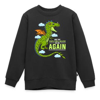 Ich liebe Drachen, Drachen, Drachen Liebhaber - Kinder Premium Organic Sweatshirt - Schwarz - Vorne - AI Model Kid Female (0cm)